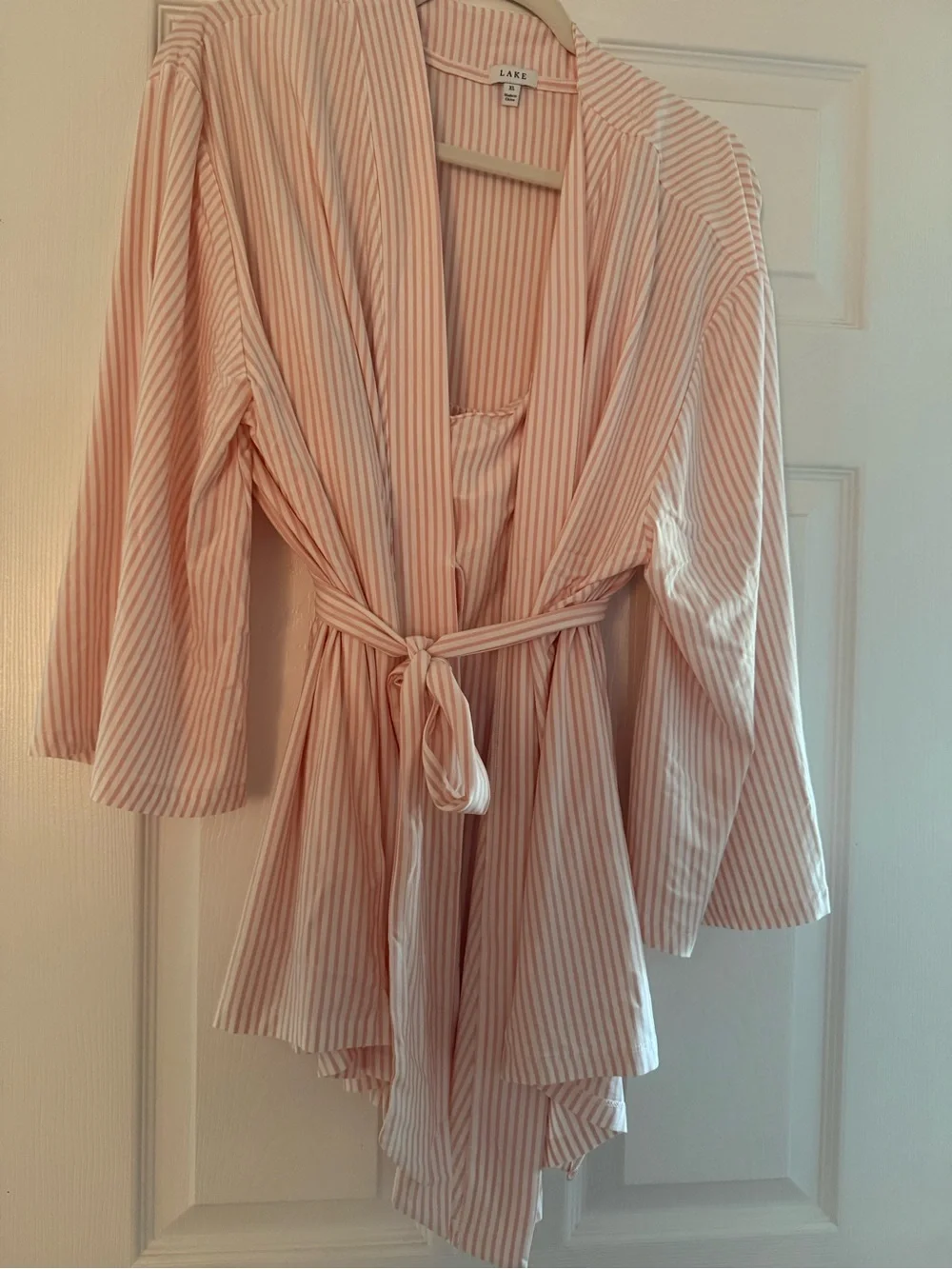Maternity Ribbed Wrap Pajama Set — Light Pink
